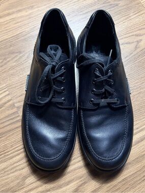 Mephisto DOUK Air Jet Hydro Protect Black Leather Derby Shoes size 9.5